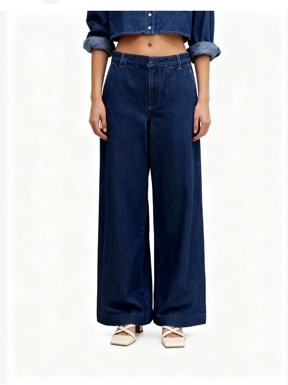 Oat New York Indigo High-Rise Wide Leg Jeans